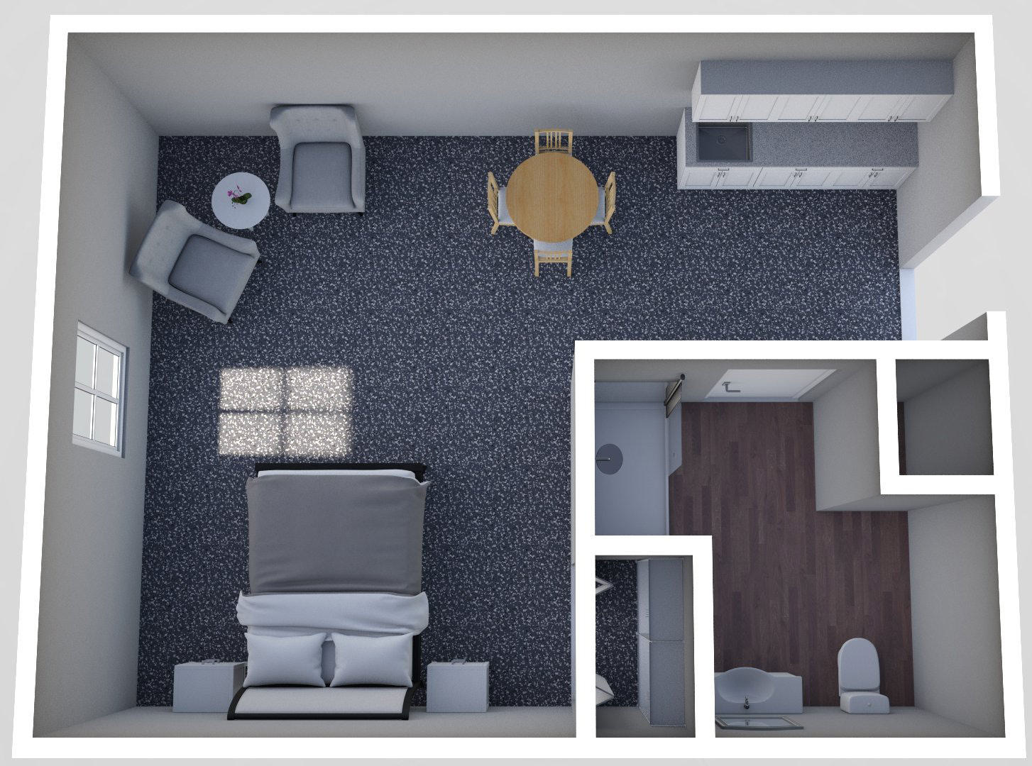 Furnished render, Regular Studio