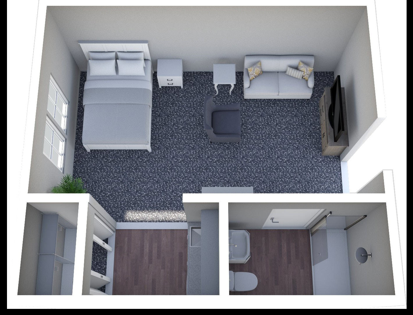 Furnished render, Studio
