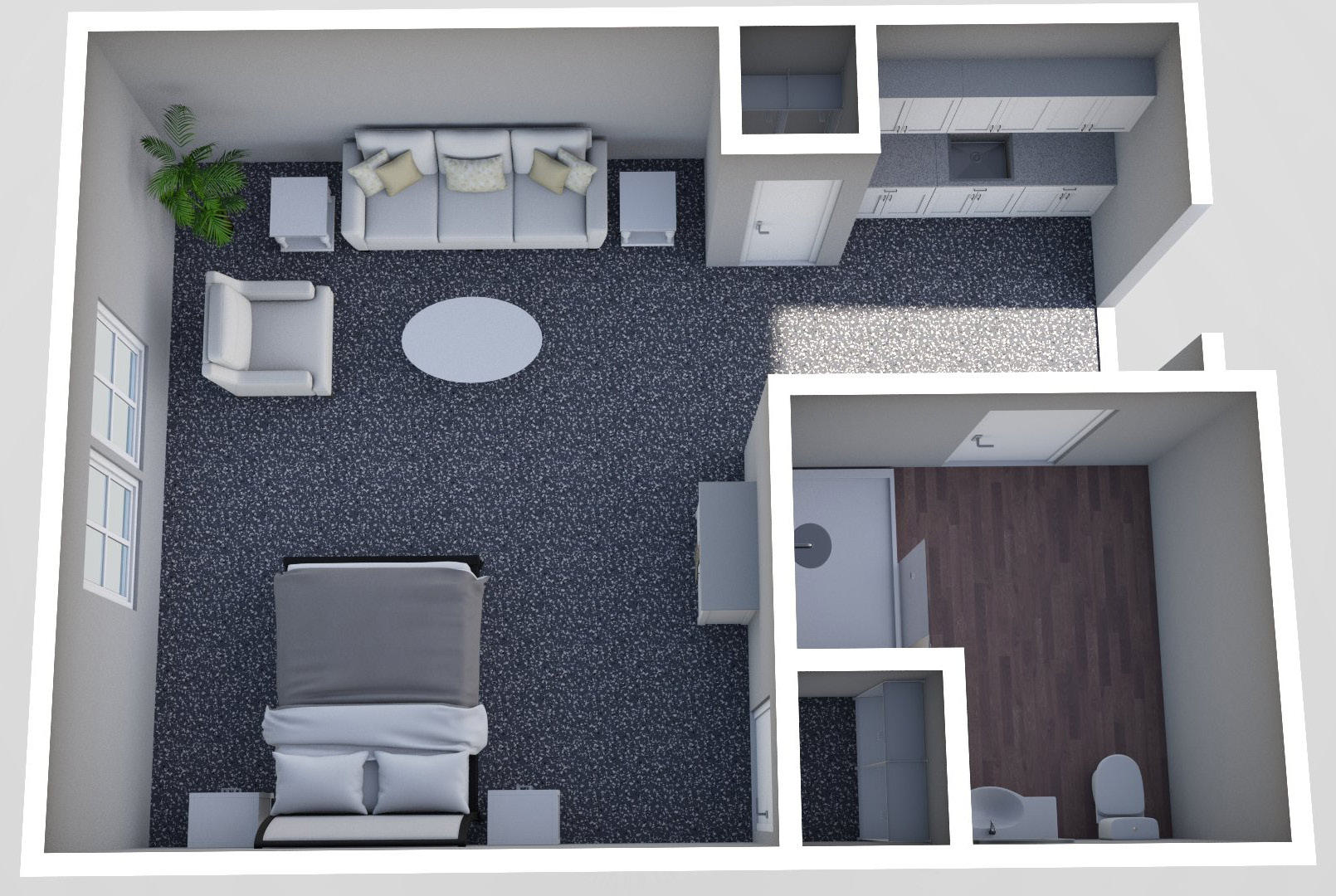 Furnished render, Studio