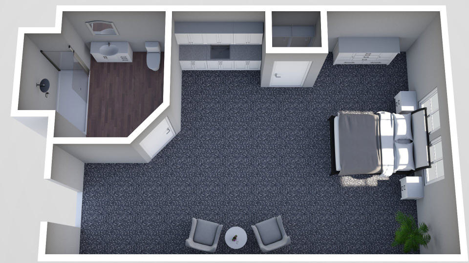 Furnished render, Studio