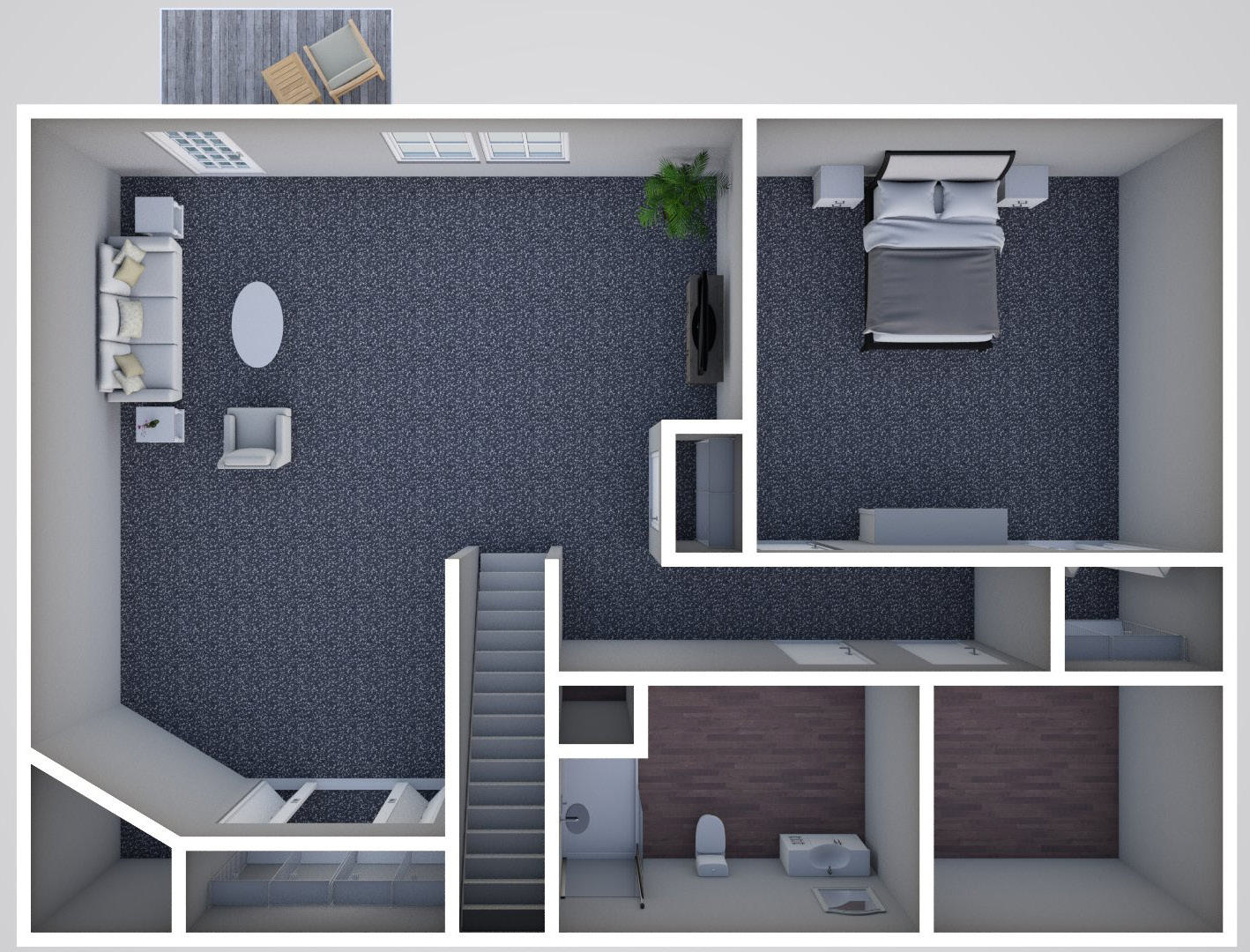 Plan drawing, Three Bedroom, Three Bath