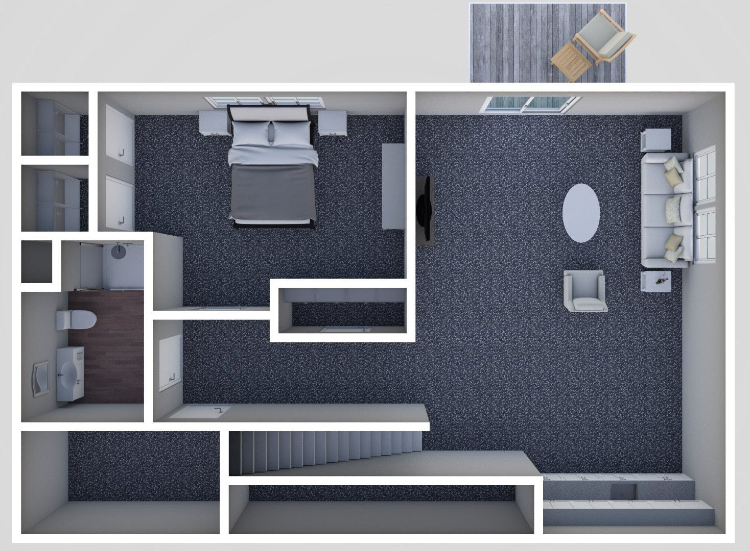 Plan drawing, Three Bedroom, Three Bath