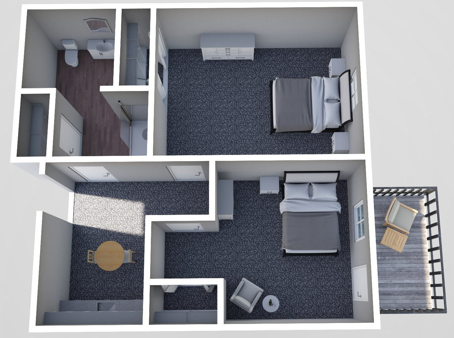 Furnished render, Friendship Suites
