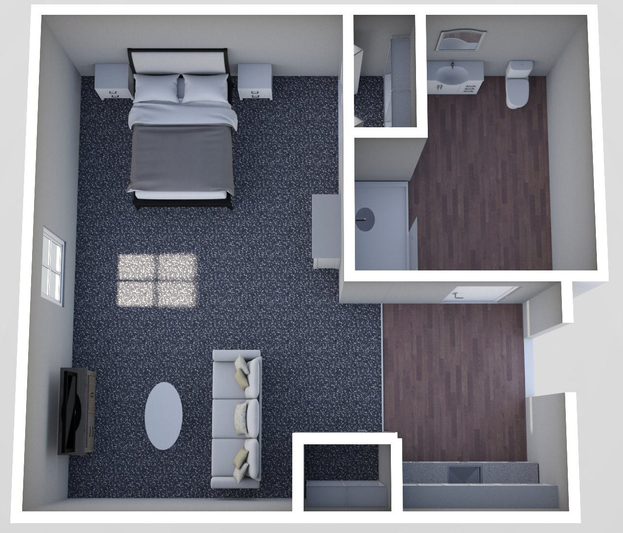 Furnished render, Studio