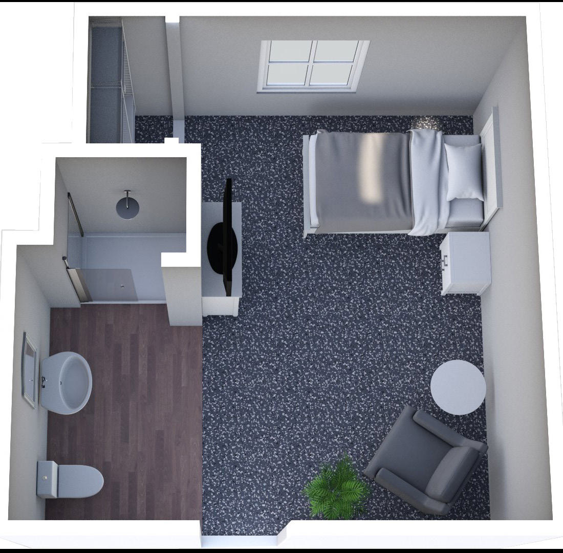 Furnished render, Studio