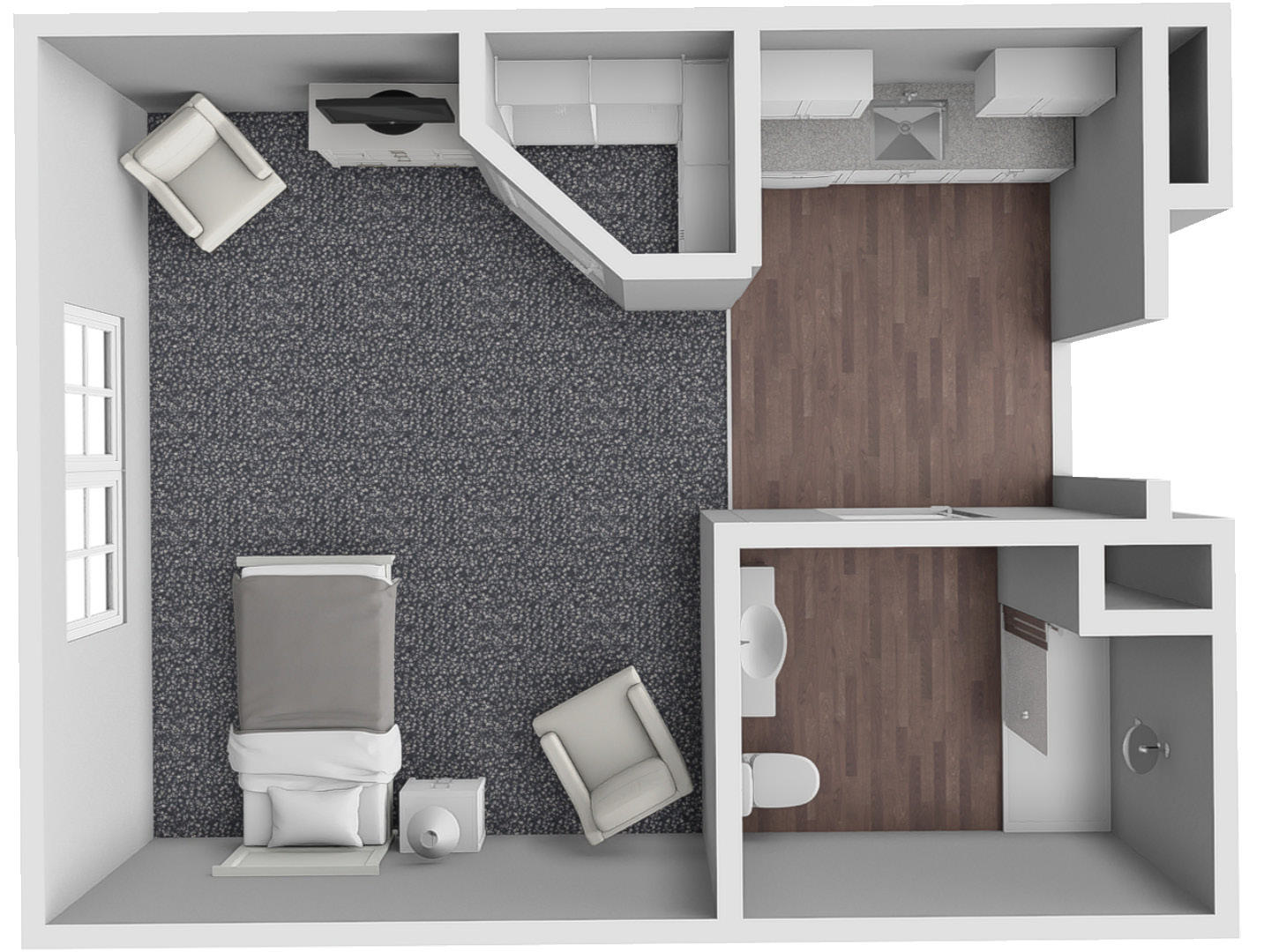Furnished render, Studio