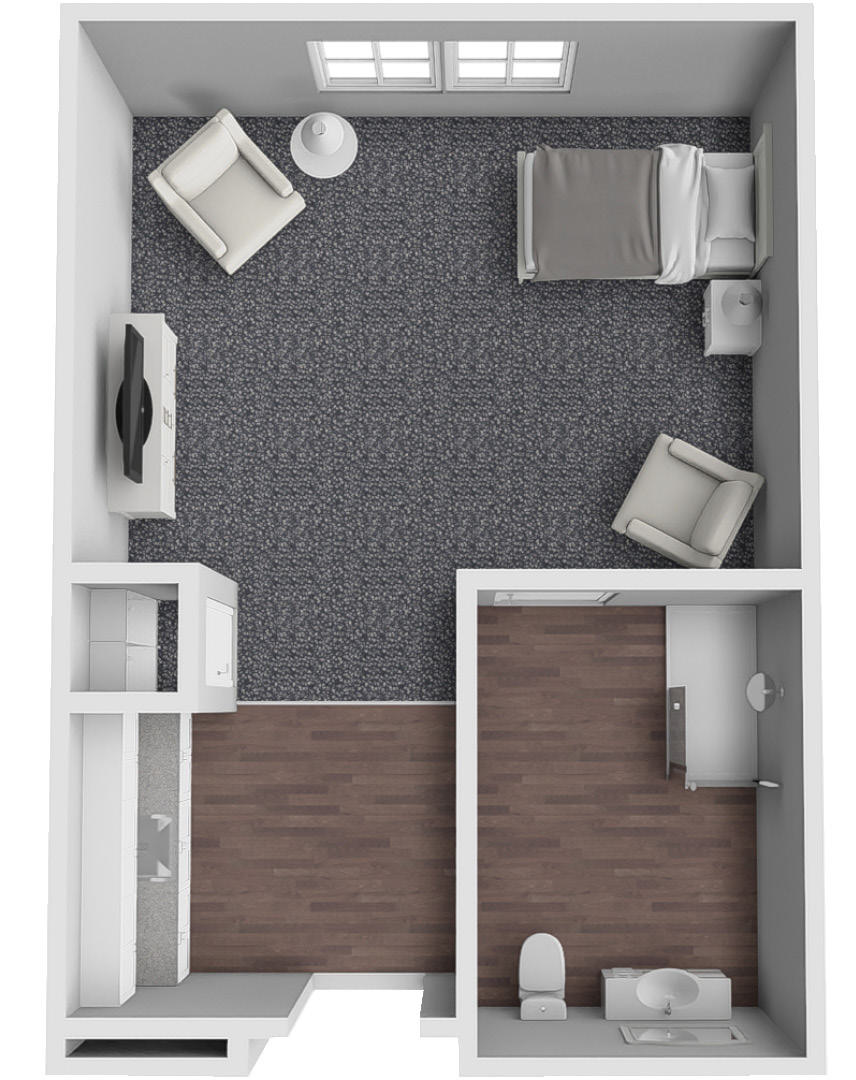 Furnished render, Studio