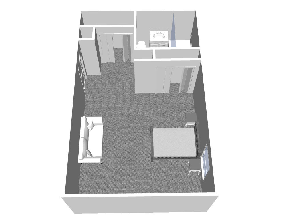 Furnished render, Studio